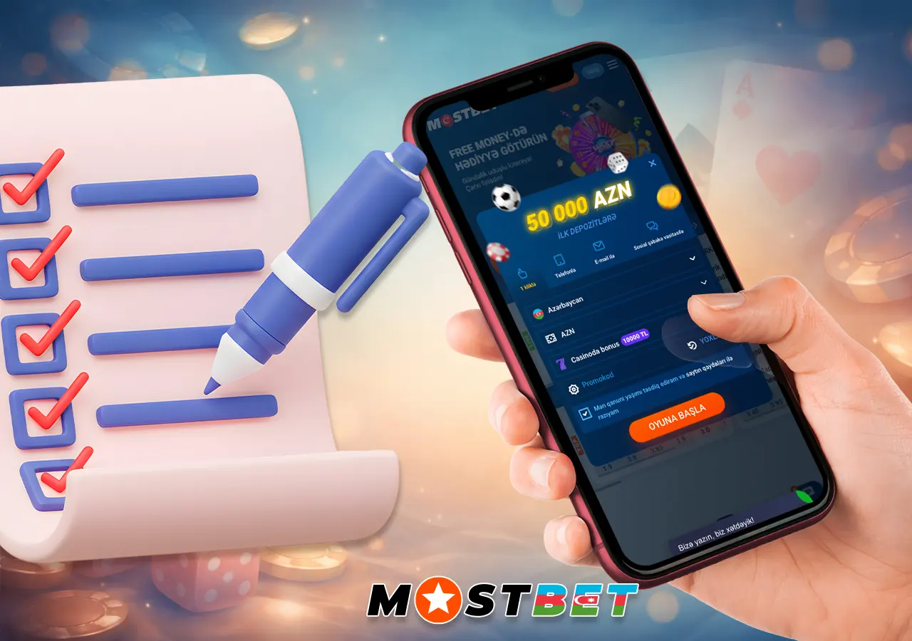 Mostbet mobil hesab qeydiyyat prosesi